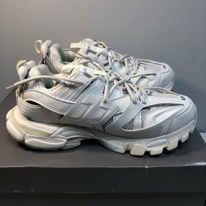 Balenciaga Track Trainers In Black Blue & Green Mesh